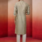 Grey Silk Wedding Wear Men'S Kurta Set