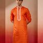 Orange Silk Festival Wear Men'S Kurta