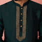 Designer Brown Silk Blend Party Wear Men's Kurta