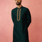 Designer Brown Silk Blend Party Wear Men's Kurta