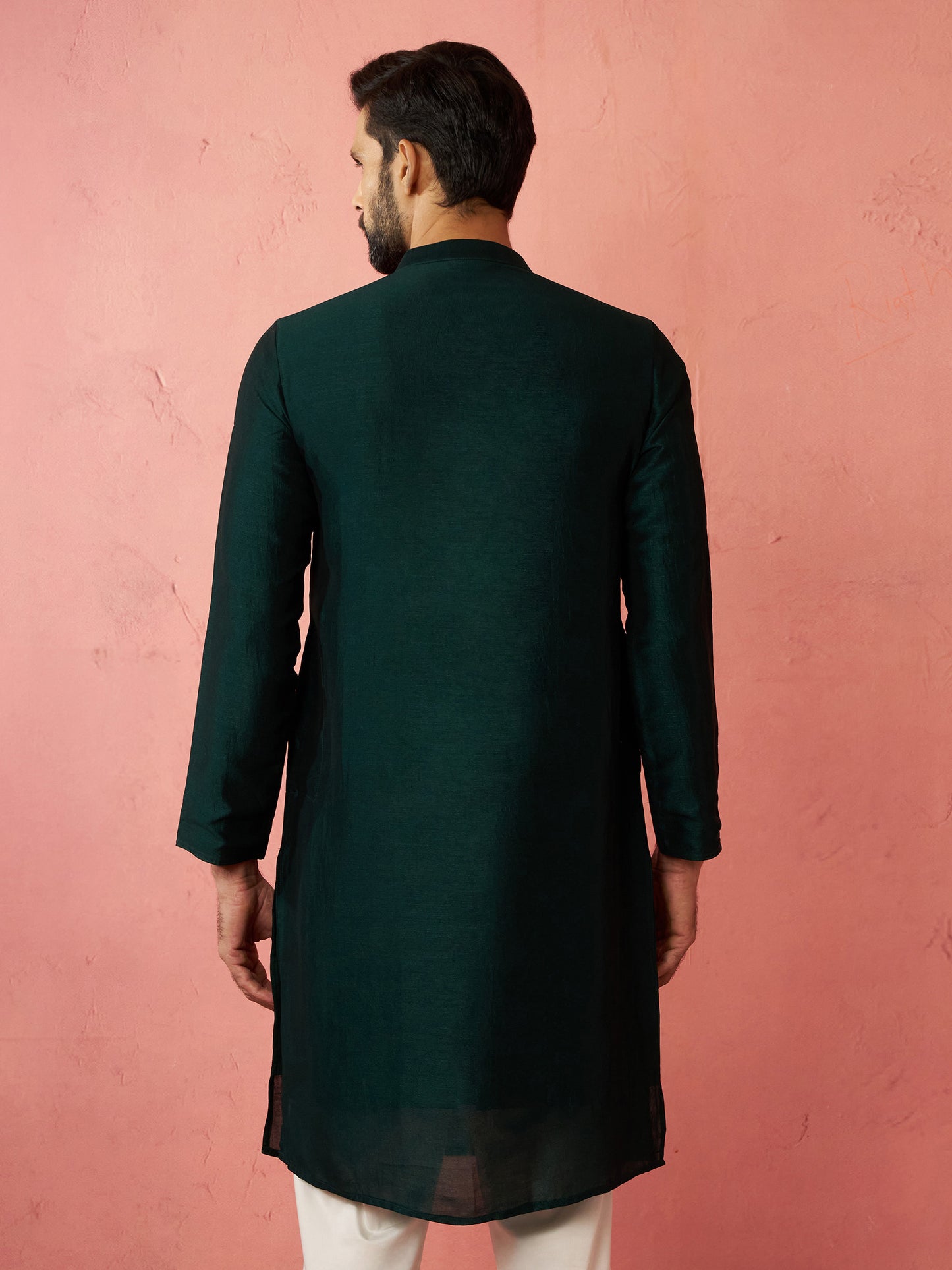 Designer Brown Silk Blend Party Wear Men's Kurta