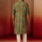 Green Silk Navratri Wear Men'S Kurta Set