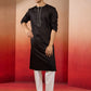 Black Cotton Festival Wear Men'S Kurta Set