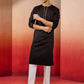 Black Cotton Festival Wear Men'S Kurta Set