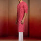 Red Cotton Casual Wear Men'S Kurta Set