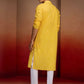 Yellow Cotton Casual Wear Men'S Kurta Set