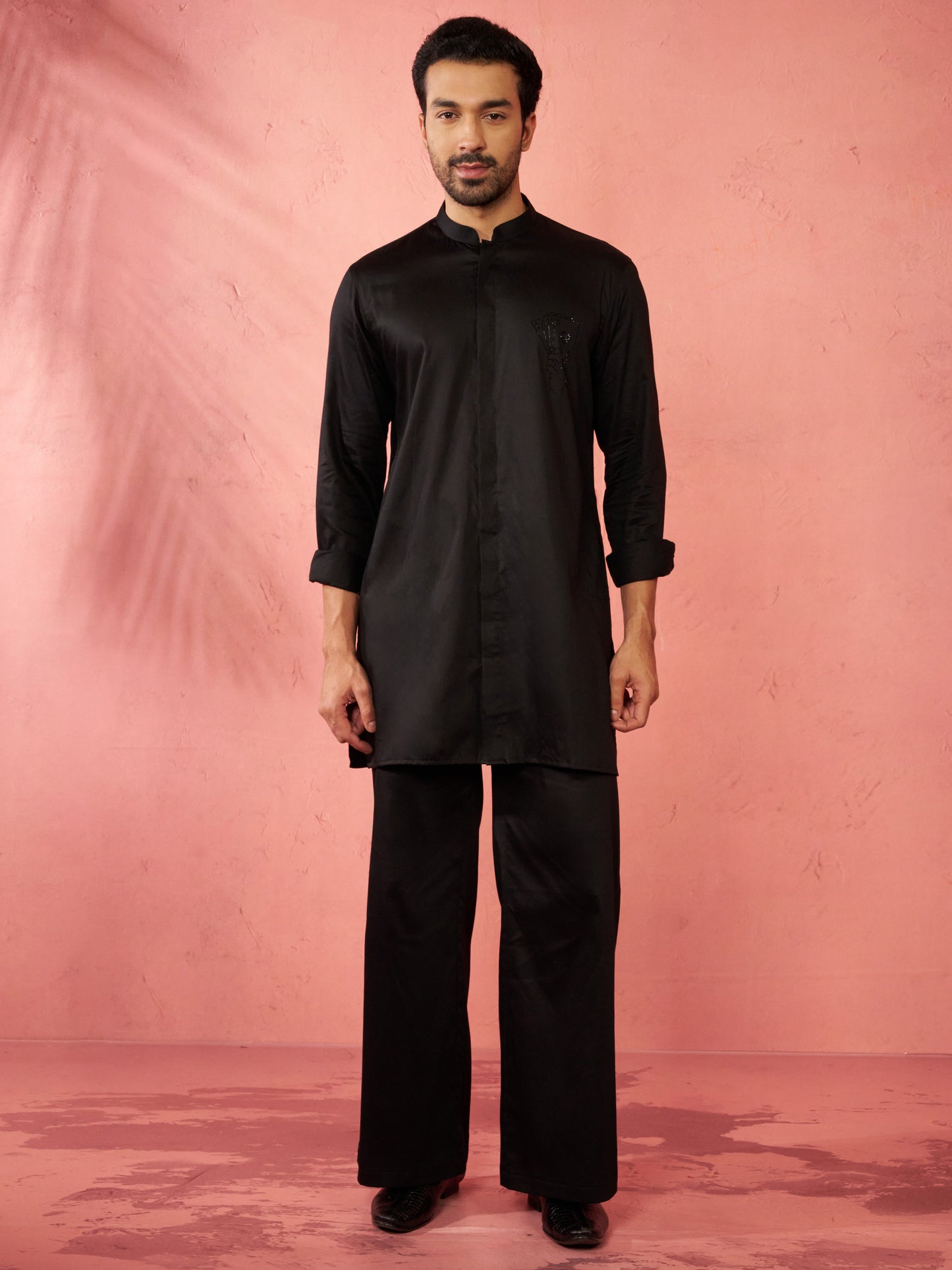 Gold Satin Festival Wear Men'S Kurta Set