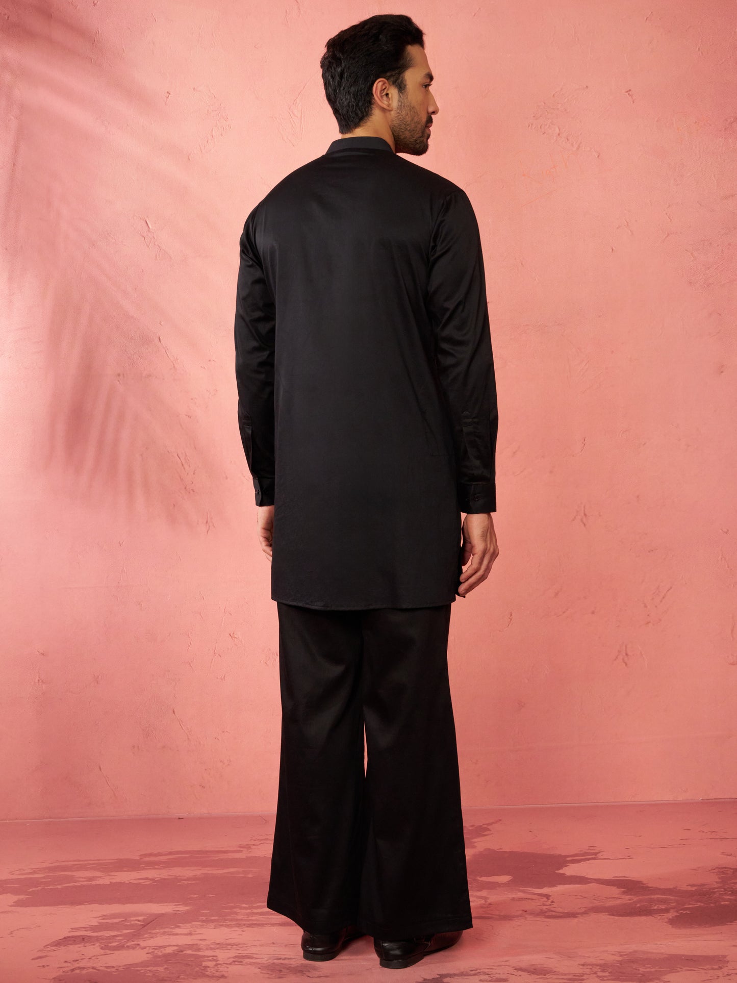 Gold Satin Festival Wear Men'S Kurta Set