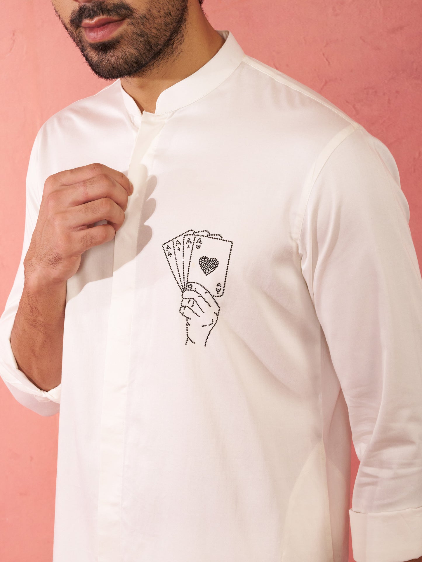 White Satin Festival Wear Men'S Kurta Set