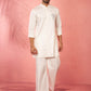 White Satin Festival Wear Men'S Kurta Set