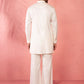 White Satin Festival Wear Men'S Kurta Set
