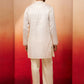 Off White Silk Blend Festival Men's Kurta Set