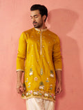 Mustard Silk Festival Wear Men'S Kurta Set