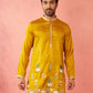 Mustard Silk Festival Wear Men'S Kurta Set