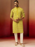 Green Silk Wedding Wear Men'S Kurta Set