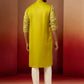 Green Silk Wedding Wear Men'S Kurta Set