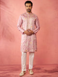 Onion Silk Wedding Wear Men'S Kurta Set