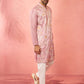 Onion Silk Wedding Wear Men'S Kurta Set