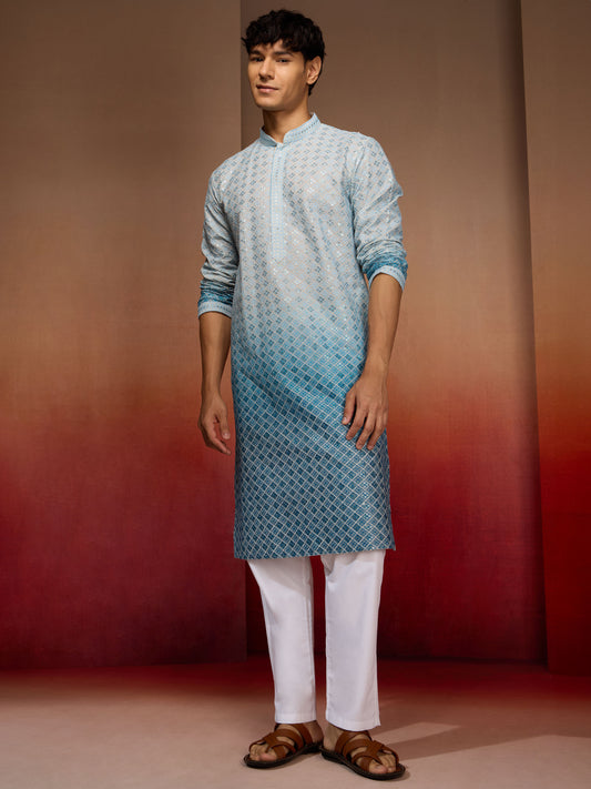Men's Cotton Ombre Kurta Set