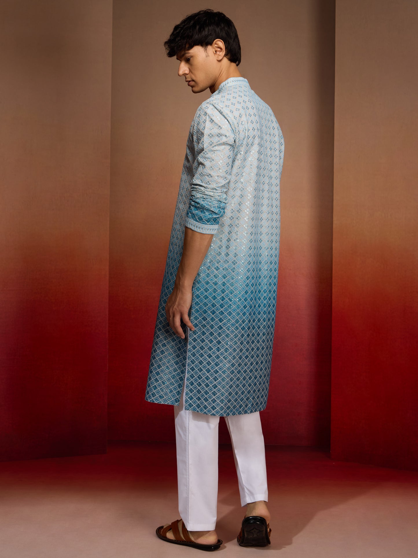 Men's Cotton Ombre Kurta Set