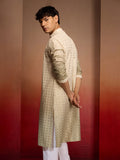 Green Cotton Festival Wear Men'S Kurta