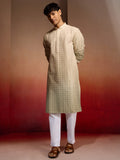 Green Cotton Festival Wear Men'S Kurta Set