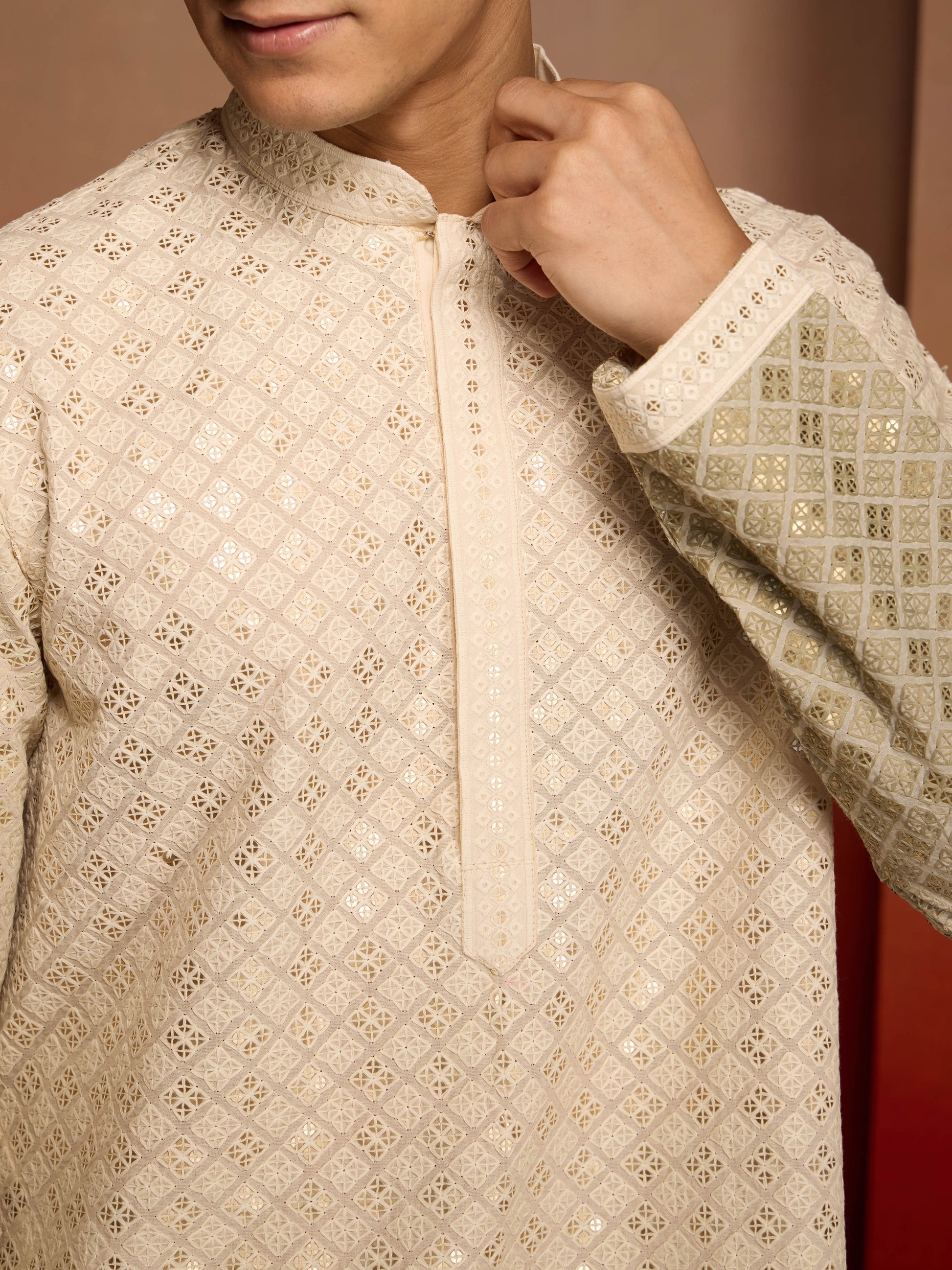 Green Cotton Festival Wear Men'S Kurta Set