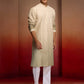 Green Cotton Festival Wear Men'S Kurta Set