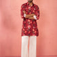 Maroon Rayon Festival Wear Men'S Kurta Set