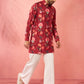 Maroon Rayon Festival Wear Men'S Kurta Set