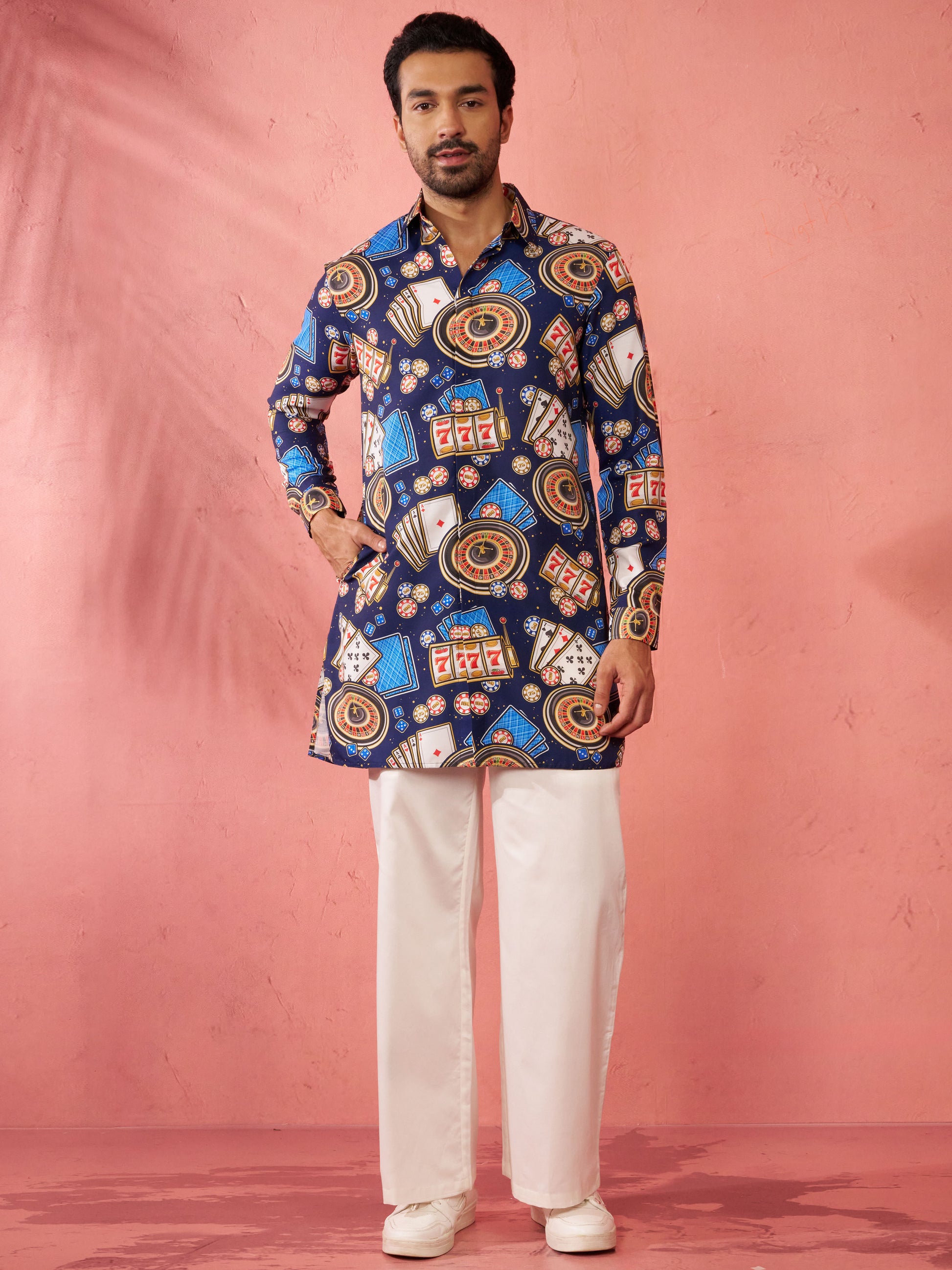 Blue Rayon Festival Wear Men'S Kurta Set