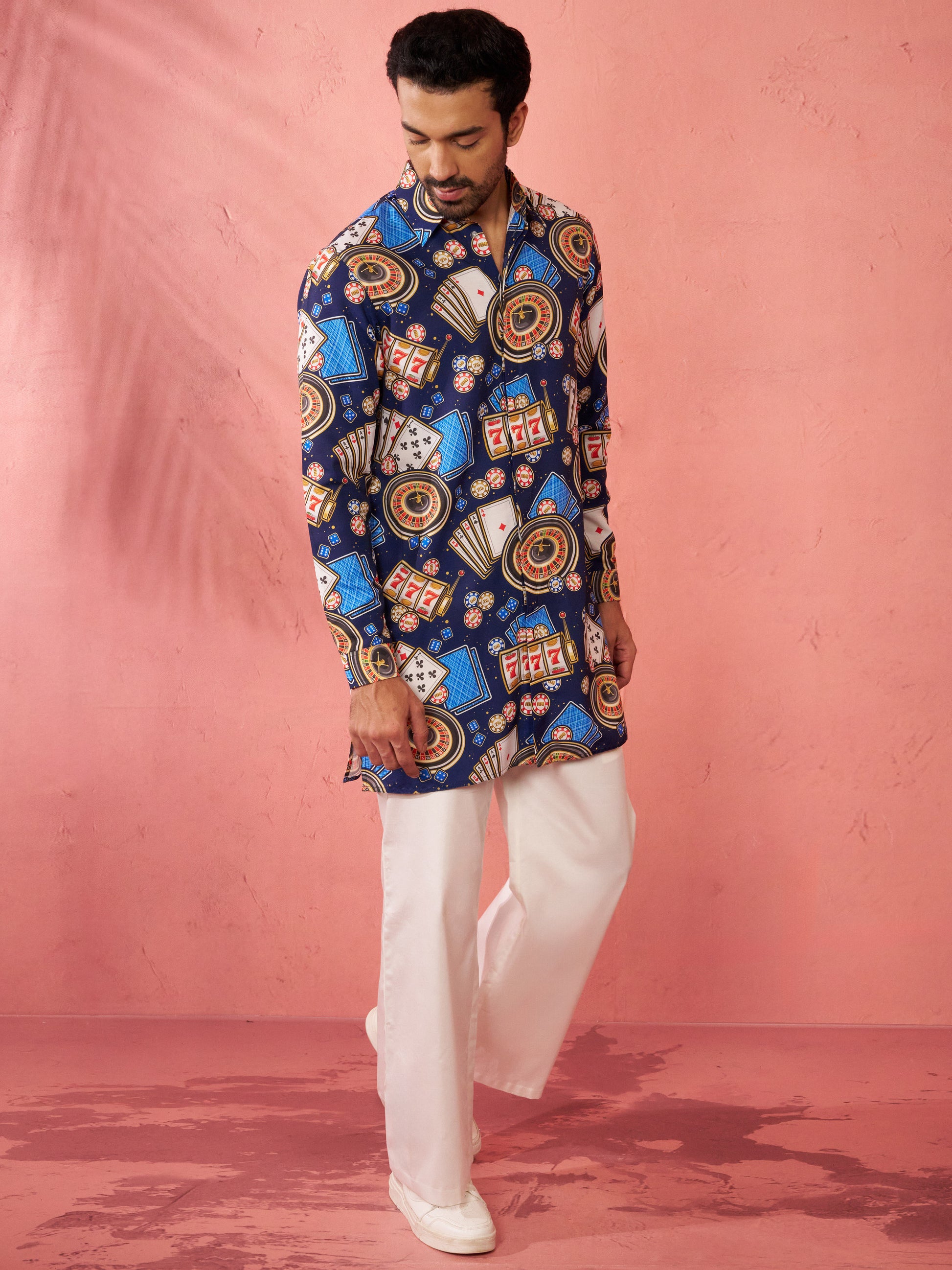 Blue Rayon Festival Wear Men'S Kurta Set