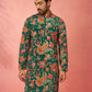 Green Silk Blend Party Wear Men's Kurta