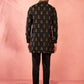 Black Satin Festival Wear Men'S Kurta Set
