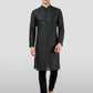 Black Silk Wedding Wear Men'S Kurta Set