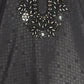 Black Stylist Neck Silk Wedding Wear Men'S Kurta Set