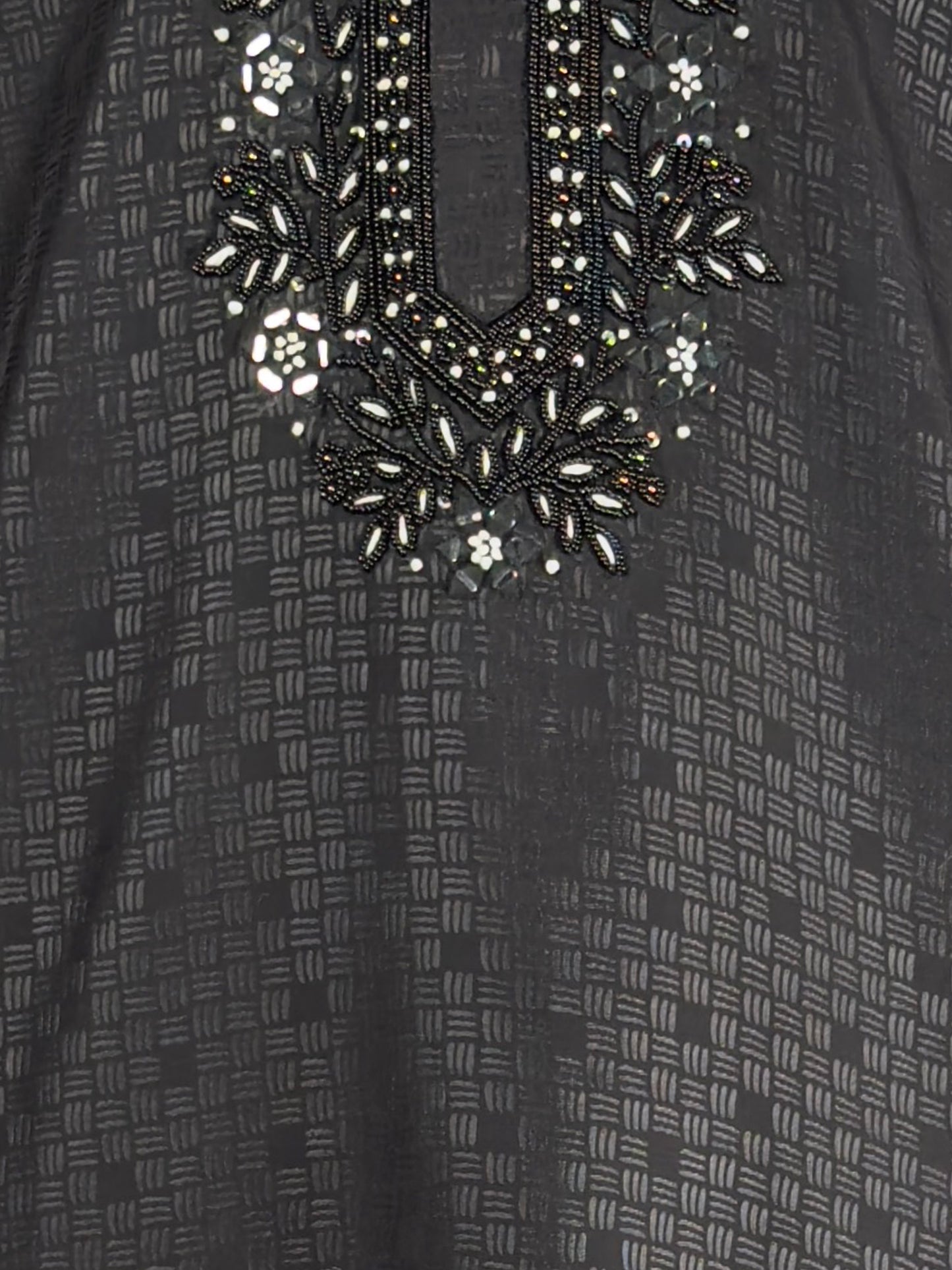 Black Stylist Neck Silk Wedding Wear Men'S Kurta Set