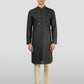 Black Silk Wedding Wear Men'S Kurta Set