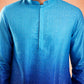 Blue Silk Blend Party Wear Men's Kurta