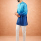 Blue Silk Blend Party Wear Men's Kurta