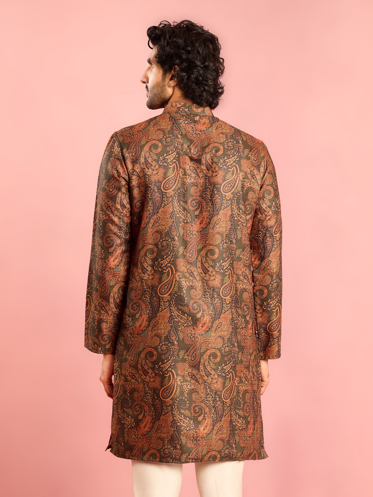 Mint Silk Blend Party Wear Men's Kurta