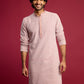Pink Silk Blend Party Wear Men's Kurta
