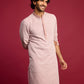Pink Silk Blend Party Wear Men's Kurta