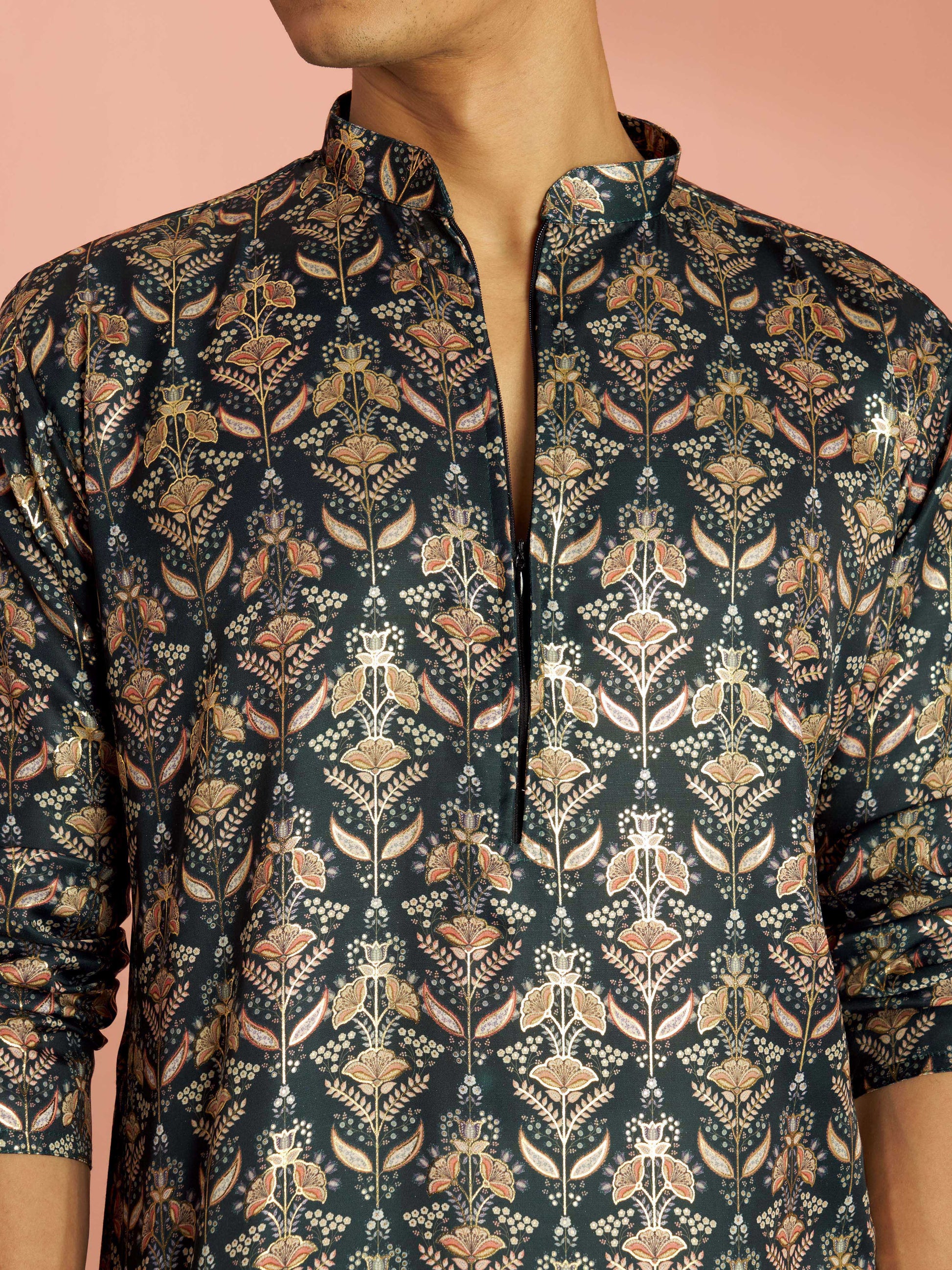 Brown Silk Blend Party Wear Men's Kurta