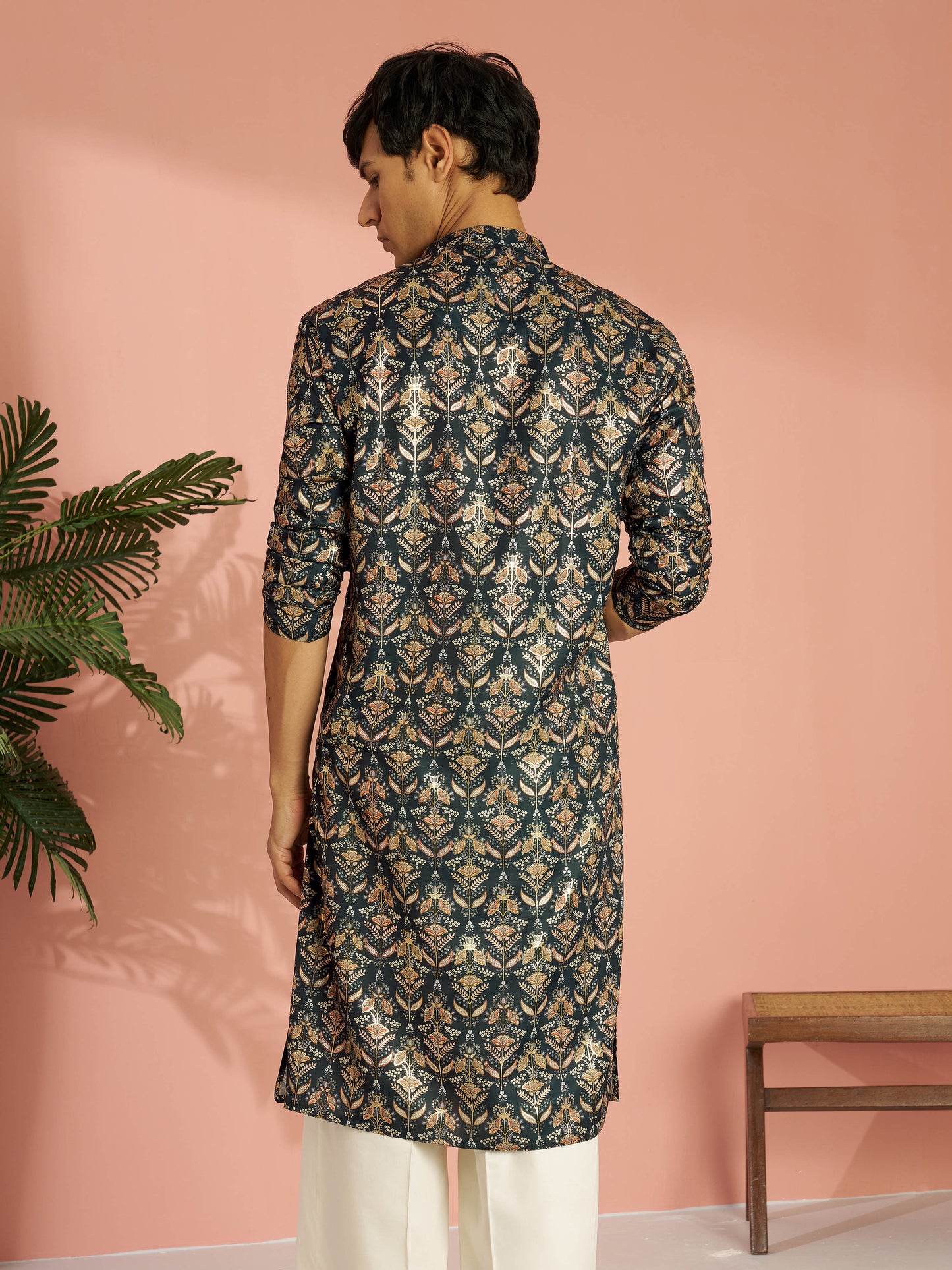 Brown Silk Blend Party Wear Men's Kurta