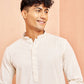 Cream Cotton Festival Wear Men'S Kurta Set