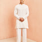 Cream Cotton Festival Wear Men'S Kurta Set