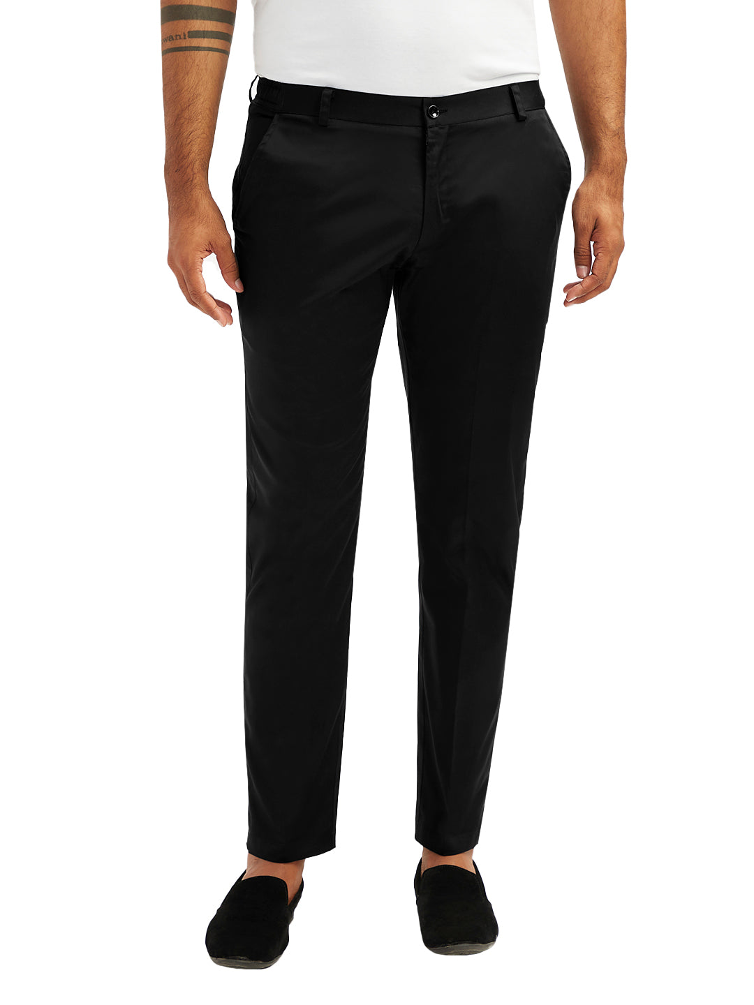 Black Cotton Lycra Festival Men's Pant
