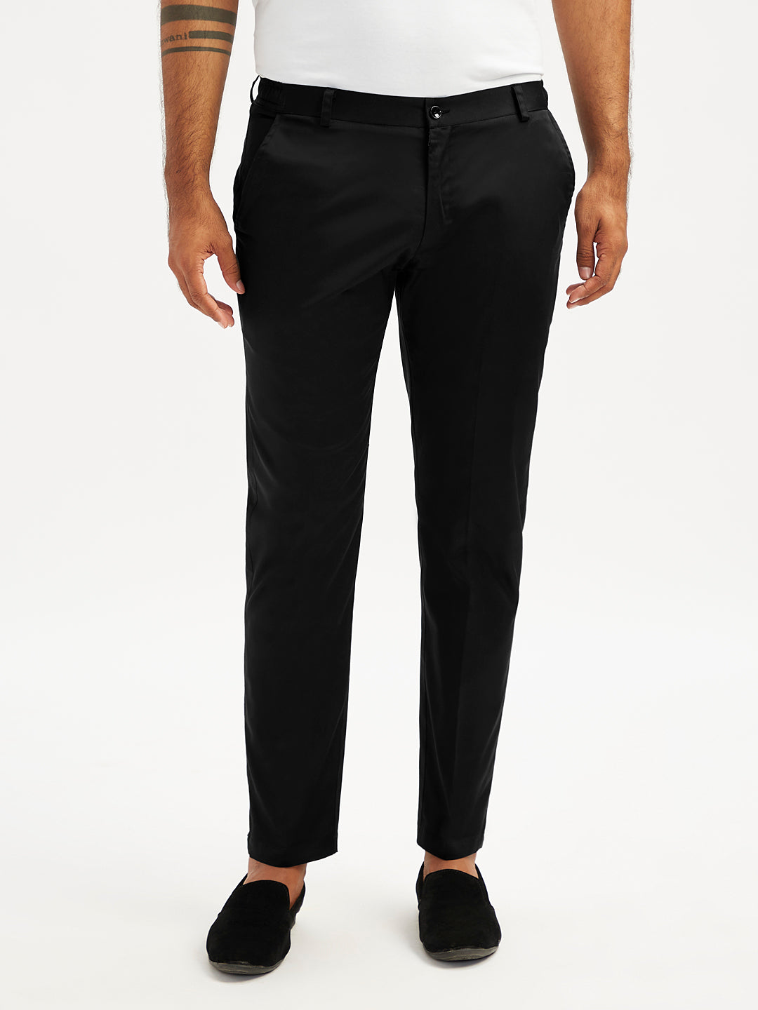 Black Cotton Lycra Festival Men's Pant