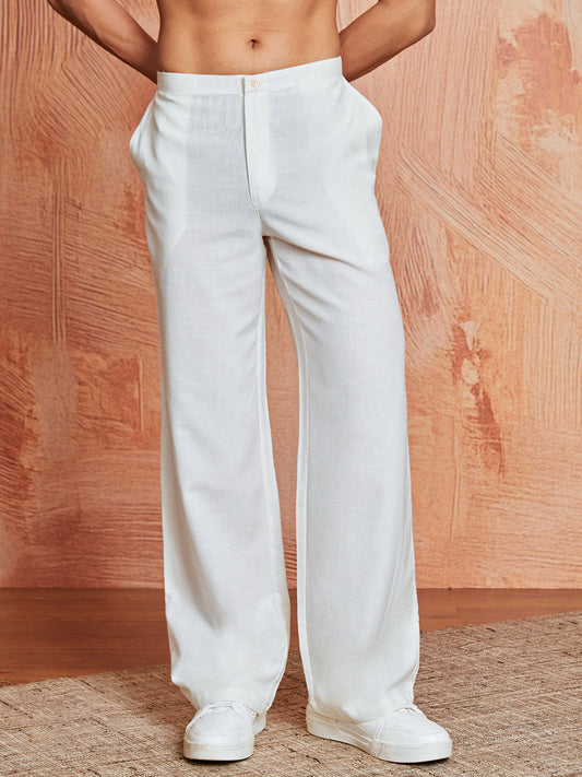 White Cotton Festival Men's Pant